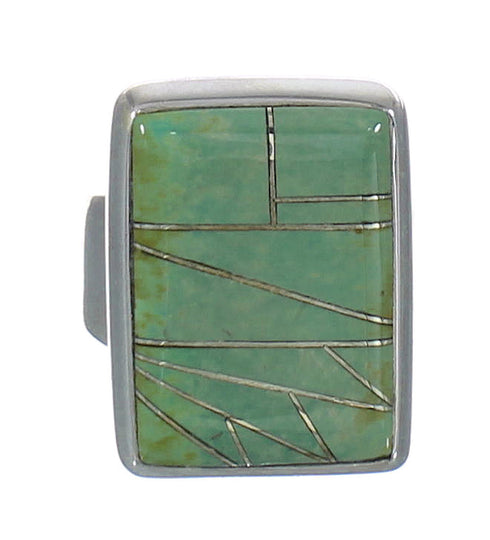 Southwest Sterling Silver Turquoise Inlay Ring Size 6-1/4 MX62303